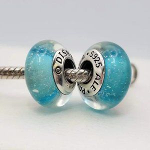 New Authentic Pandora Disney set of 2 charms Elsa signature murano